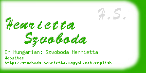 henrietta szvoboda business card